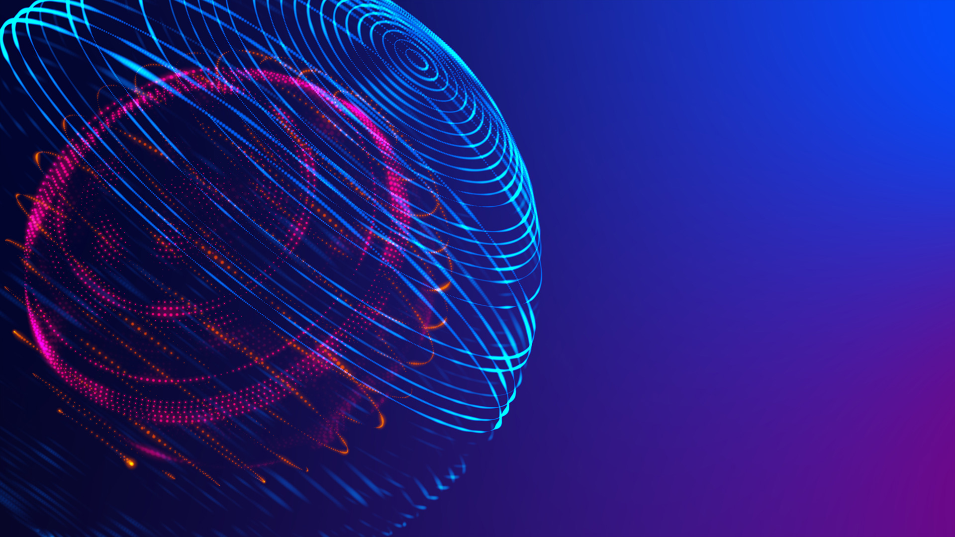 Smart startup business strategy technology in vital signal digital world, digital world cyber space galaxy star future innovation technology abstract neon color, 3D Rendering.