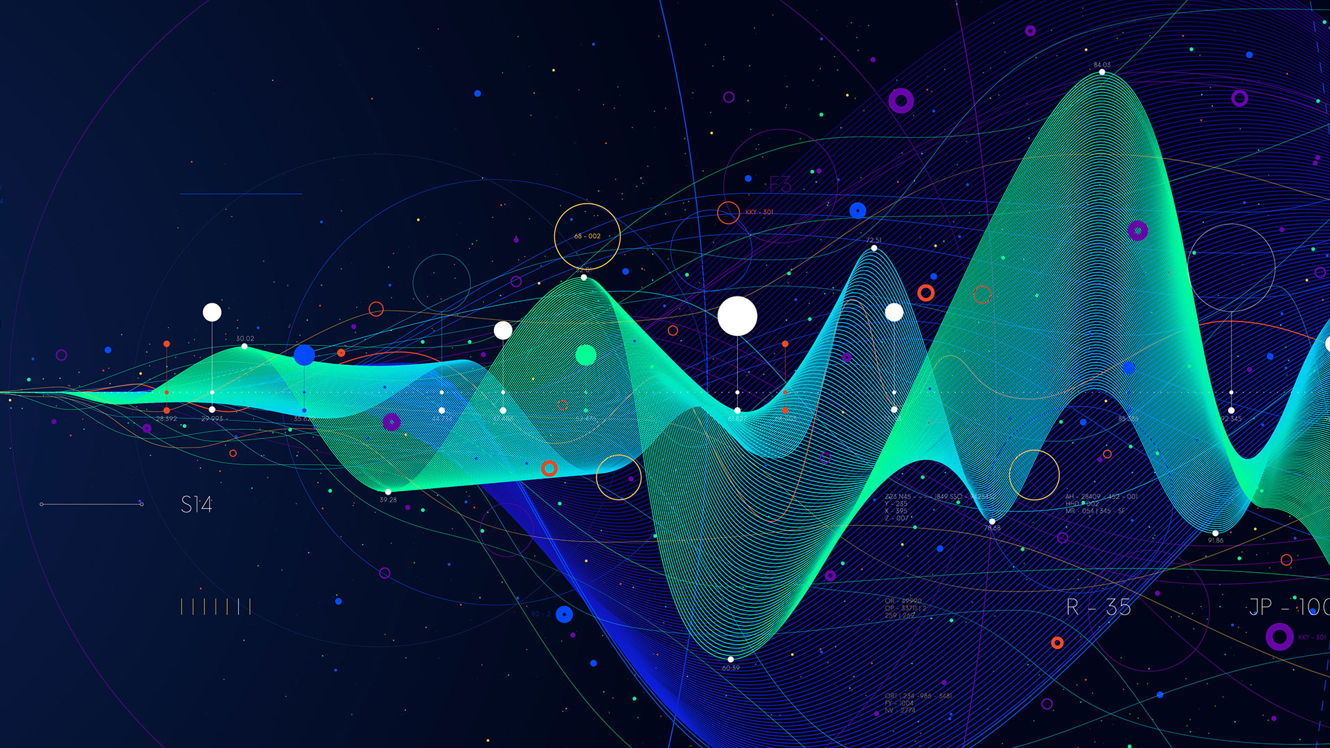 Big data stream futuristic infographic business analytics presentation, vector illustration