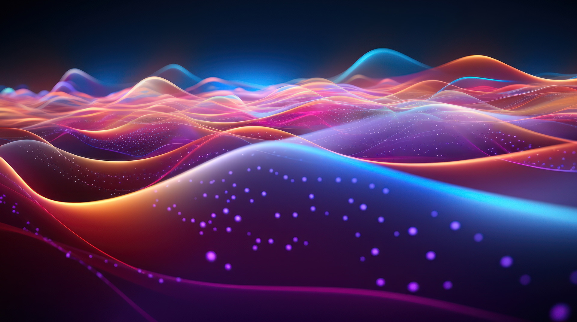 Futuristic Quantum Particle Symphony, Vibrant Particles Converging in a Technological Ballet