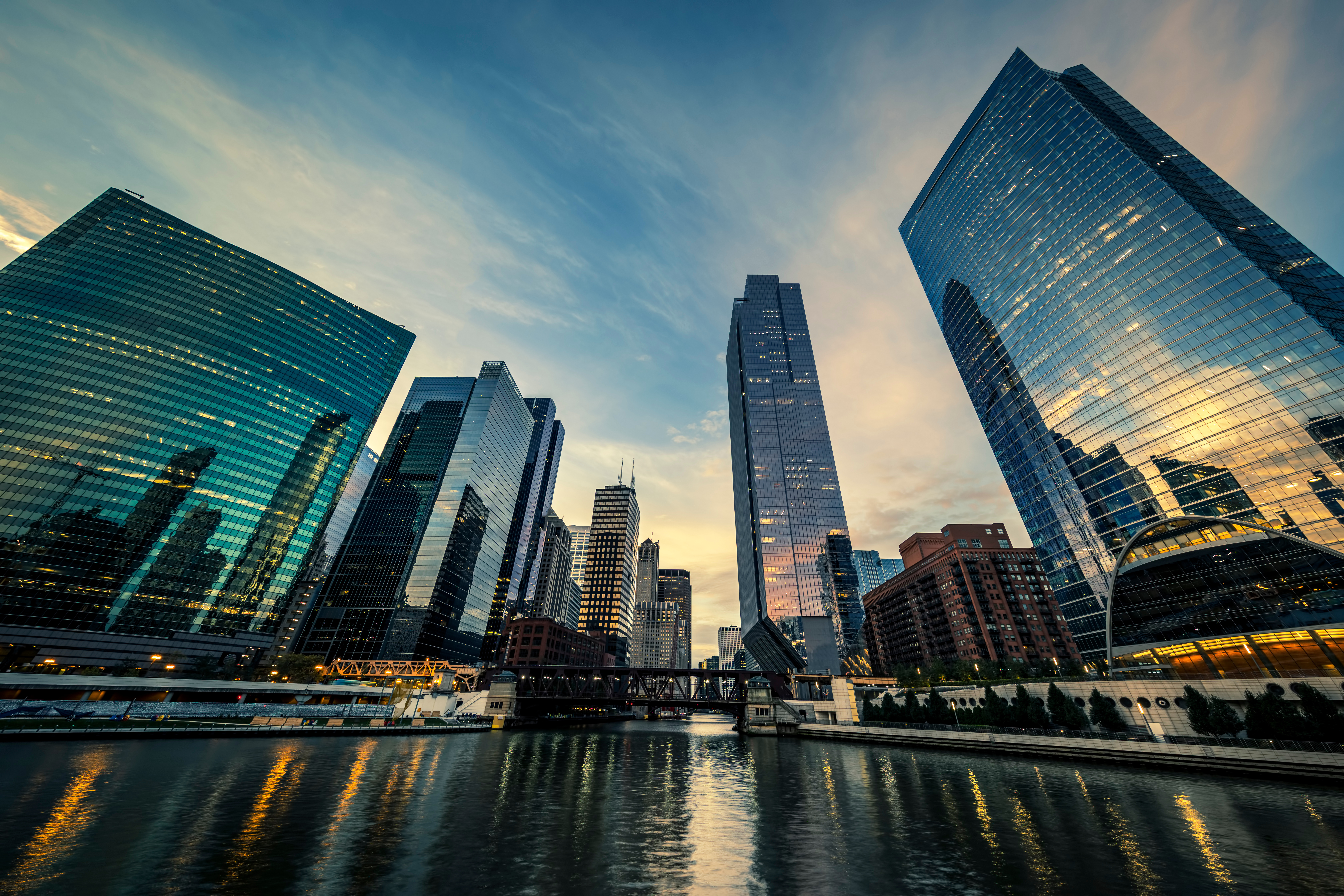 Chicago with morning light, USA.