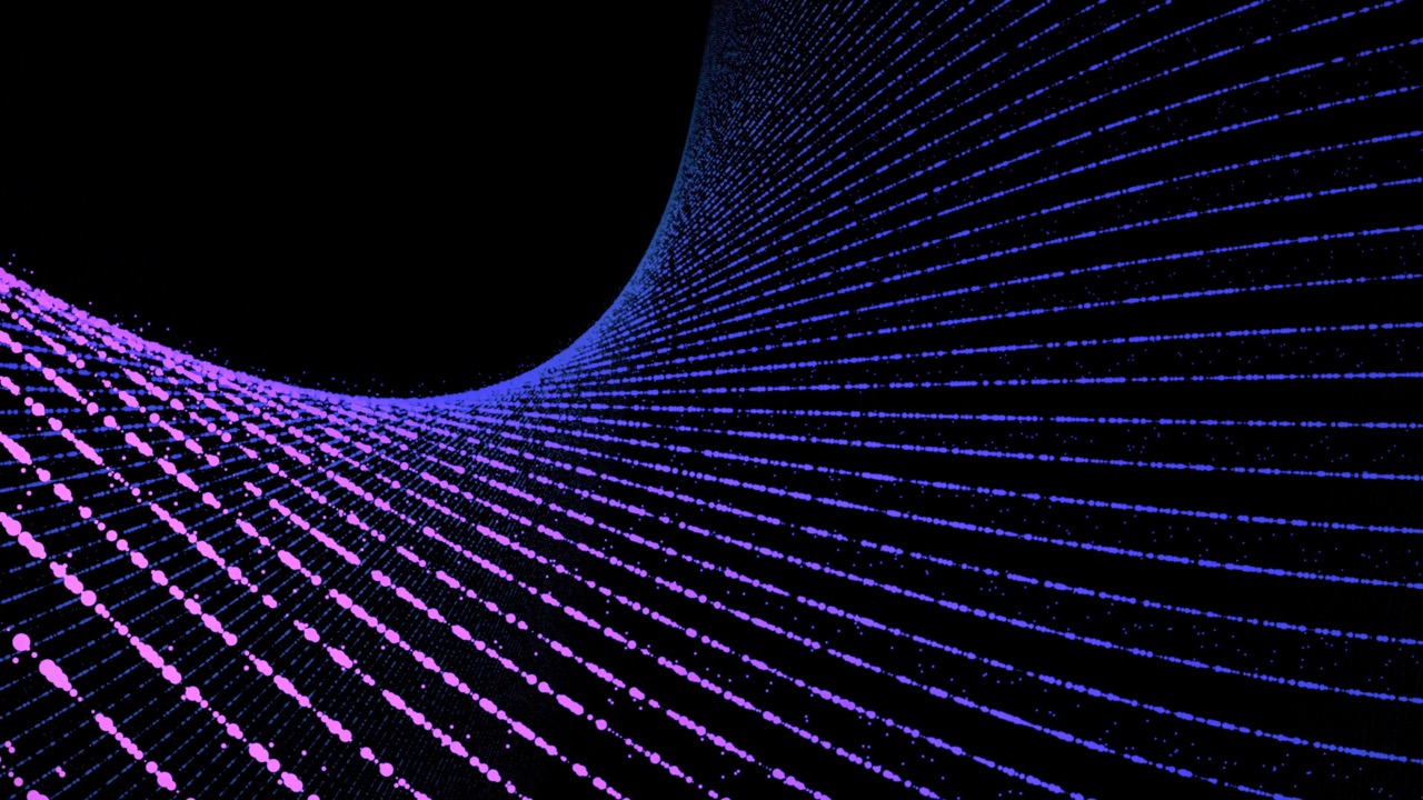 Abstract Lighting moving color line. Animation. Technology network digital data transfer concept design, glowing on black background seamless looping animation.