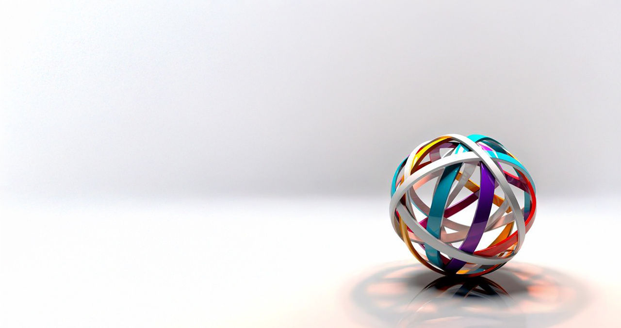 Abstract Blue Cube Sphere